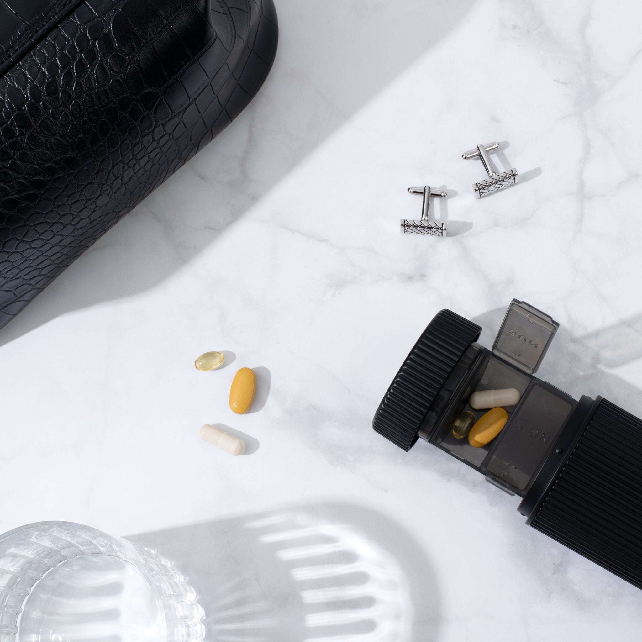 Stylish Pill Box - Matt Black