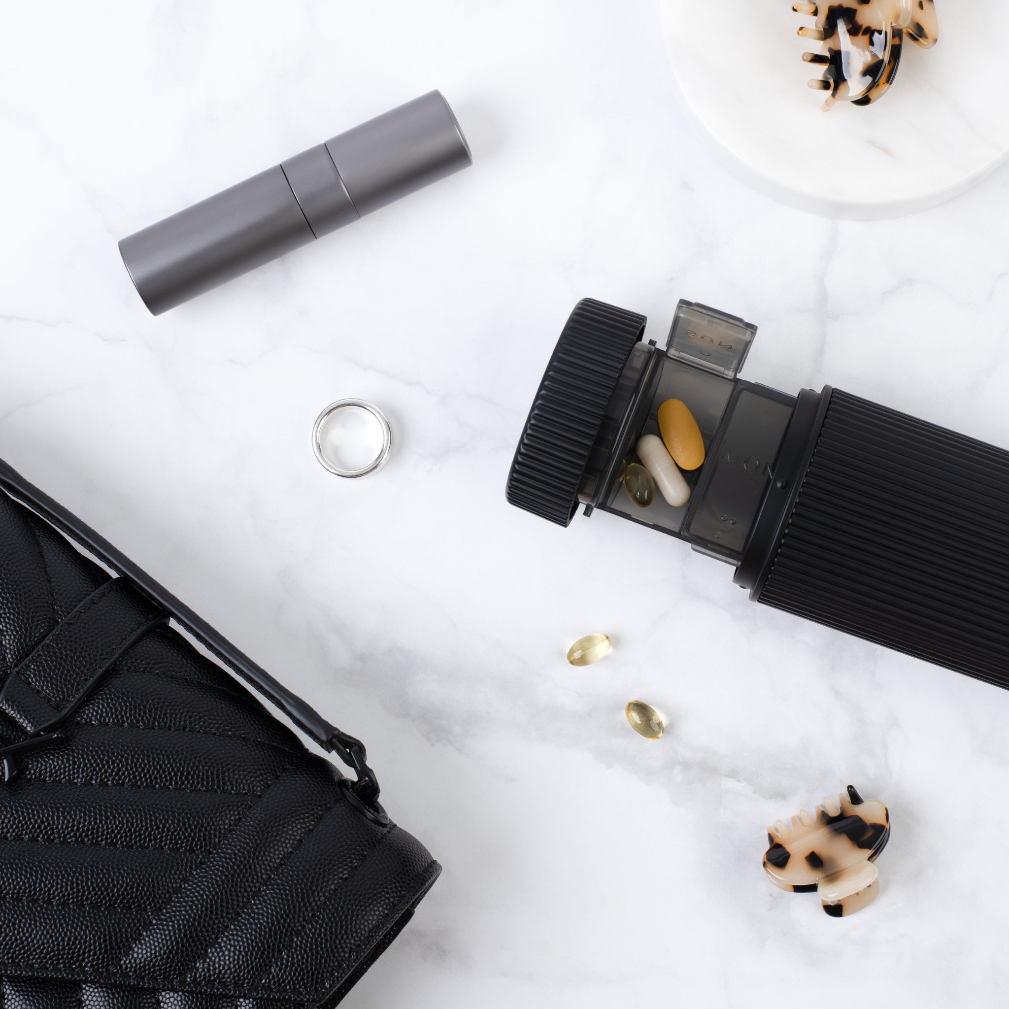 Stylish Pill Box - Matte Black