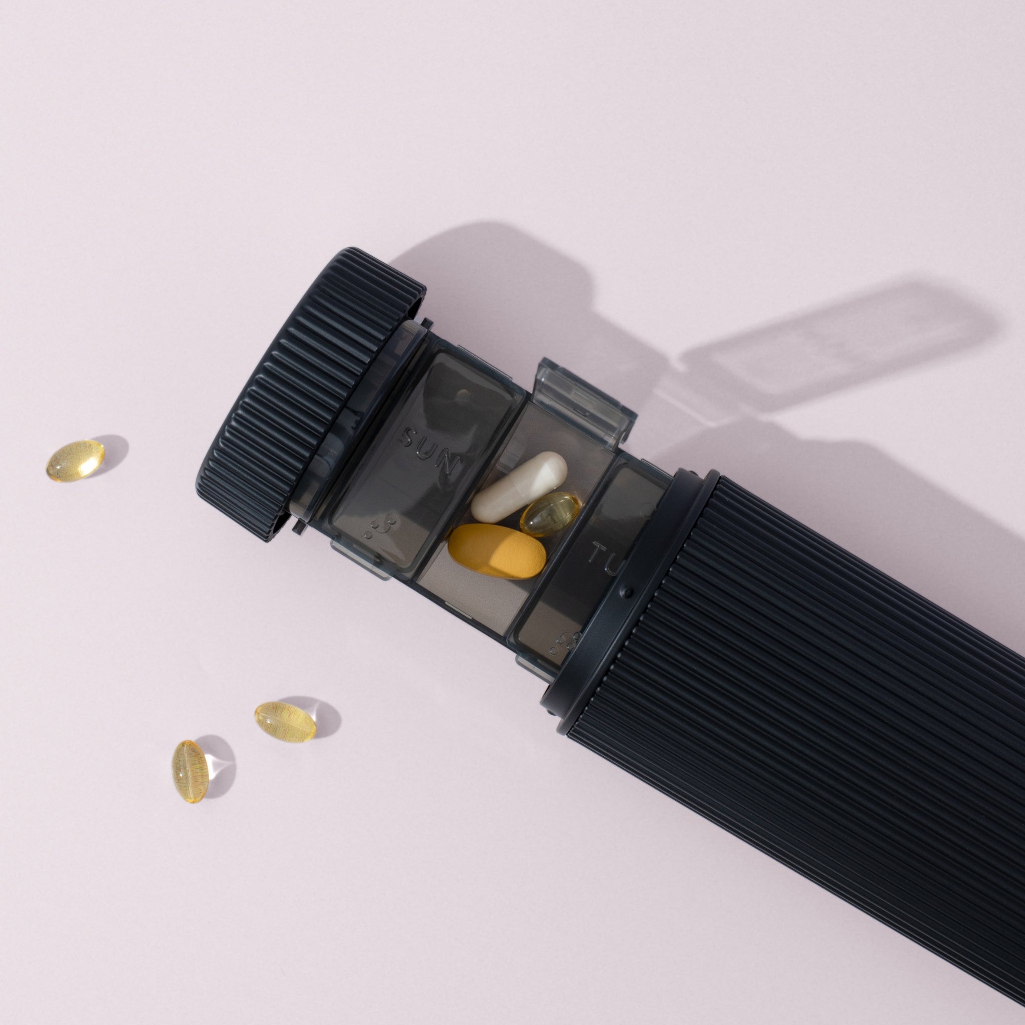 Stylish Pill Box - Matt Black